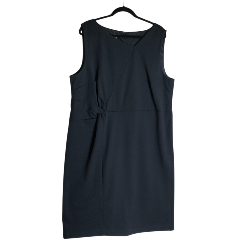 Talbots Plus Black Knot‎ Detail Asymmetrical Sheath Dress 18W 56025620